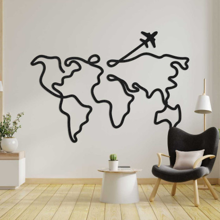 Hartă din lemn pe perete