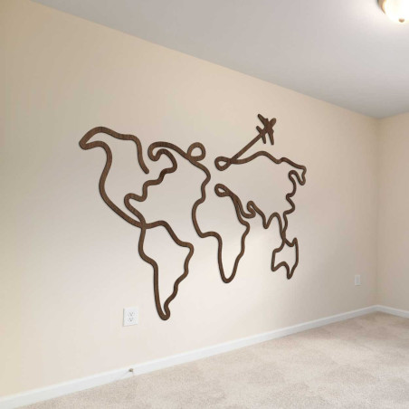 Hartă din lemn pe perete