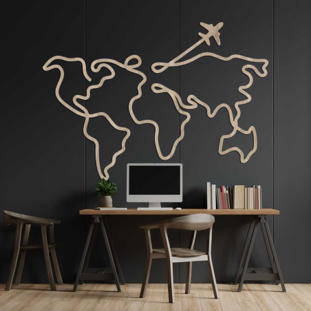 Hartă din lemn pe perete