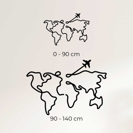 Harta lumii din lemn de design pe perete - WorldLines