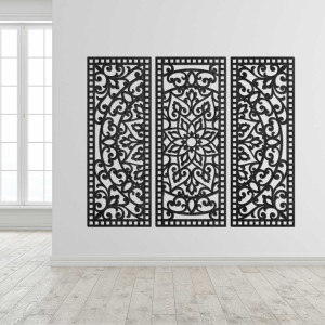 Decor de perete din trei piese panou mandala - AURELIA
