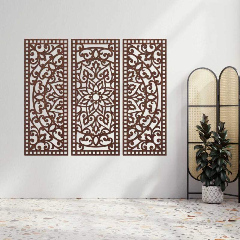 Decor de perete din trei piese panou mandala - AURELIA