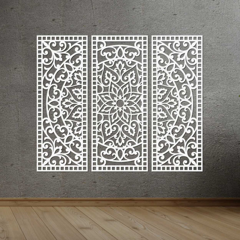 Decor de perete din trei piese panou mandala - AURELIA