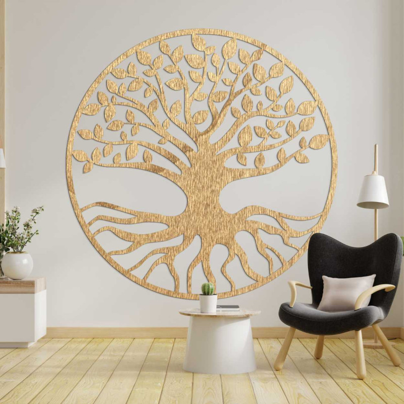 Decor de perete din lemn pentru camera de zi, birou