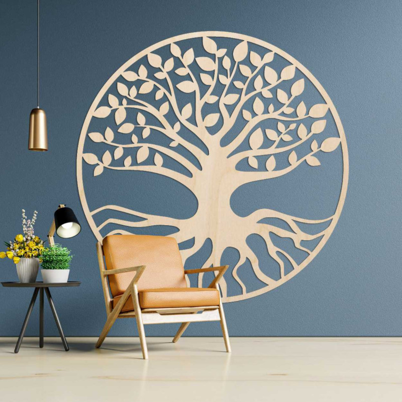 Decor de perete din lemn pentru camera de zi, birou