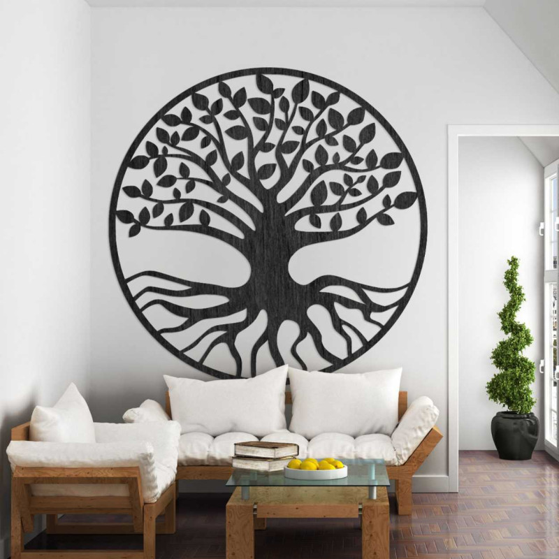 Decor de perete din lemn pentru camera de zi, birou