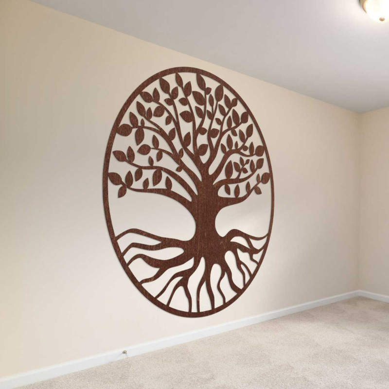 Decor de perete din lemn pentru camera de zi, birou