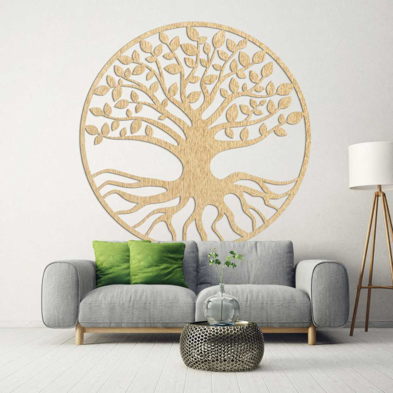 Decor de perete din lemn pentru camera de zi, birou