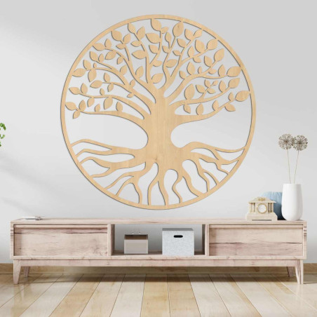 Copac negru modern al vieții pe perete ca o decorațiune interioară elegantă