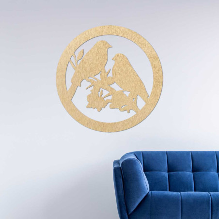 Decor din lemn păsări pe o ramură - BIERDO