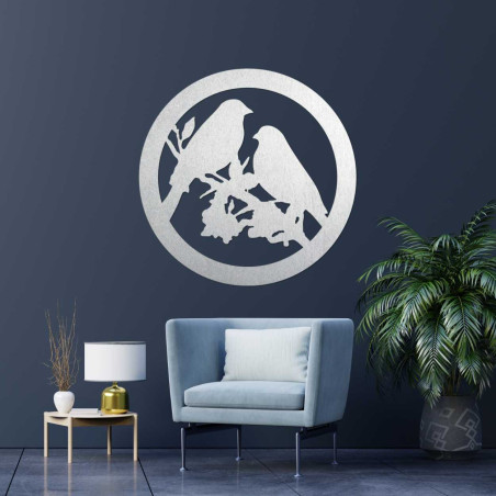 Decor din lemn păsări pe o ramură - BIERDO