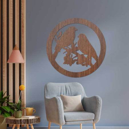 Tablou de perete din lemn păsări pe ramuri - AVIAN