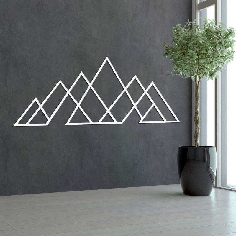 Imagine de perete din lemn cu munți geometrici - APALATU