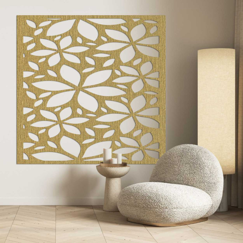 Decor de perete din lemn flori pătrat - SAJFO