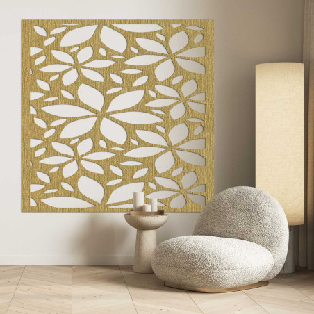 Panou modern din lemn cu model floral pentru un interior elegant