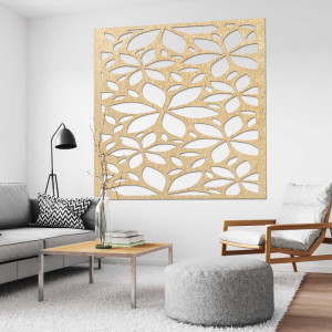 Decor de perete din lemn flori pătrat - SAJFO 2