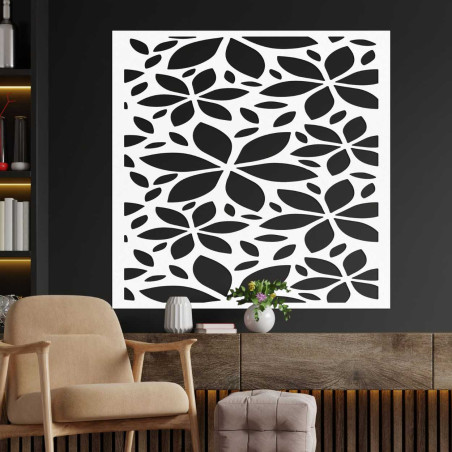 Decor de perete din lemn flori pătrat - SAJFO