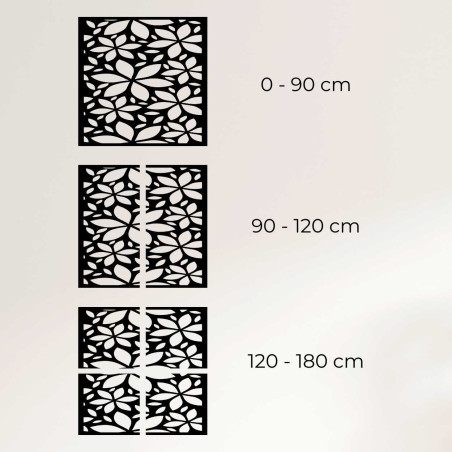 Tablou pătrat cu flori din lemn - BOTANICA