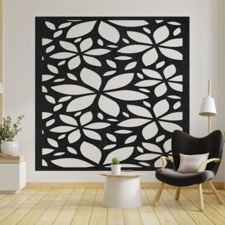 Tablou pătrat cu flori din lemn - BOTANICA