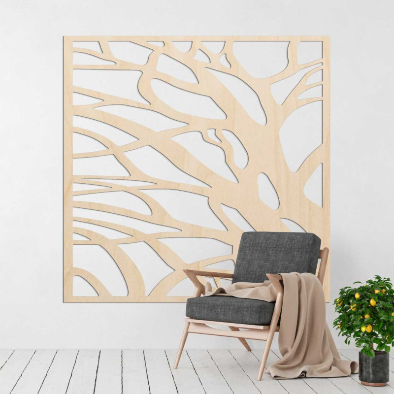 Tablou modern din lemn cu linii naturale pentru un interior elegant