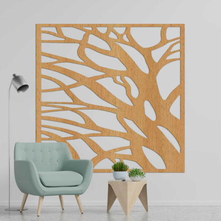 Pictură pe lemn Crengi de copac – decorațiune murală modernă din lemn | SENTOP