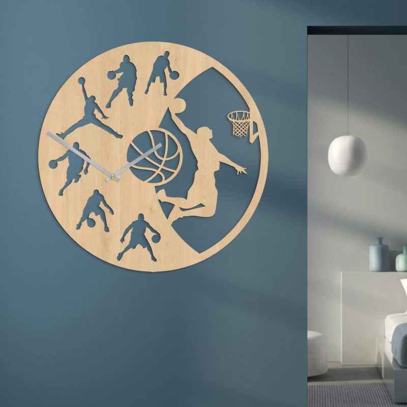 Ceas de perete - Jucător de baschet slam dunking