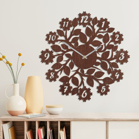 ceas modern cu numere, flori