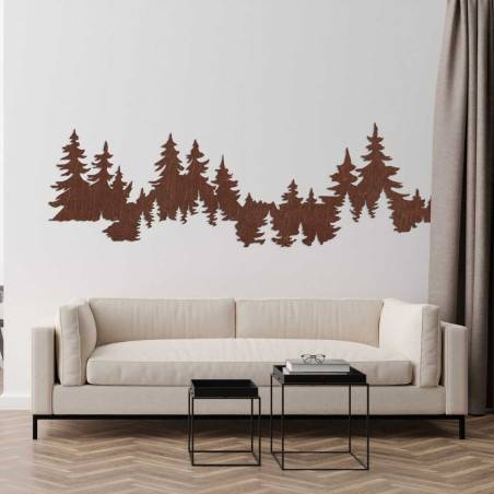 Decorațiune naturală cu motiv forestier sculptat în lemn. Decorațiune murală pădure din lemn, un plus elegant pentru camera de z