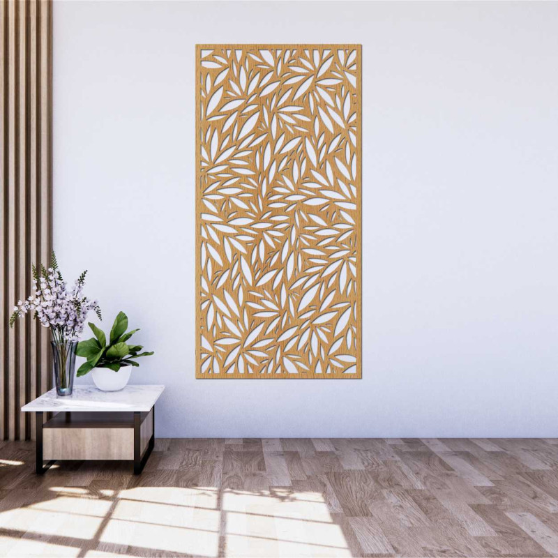 O vedere de aproape a unei picturi de design cu motiv de frunze