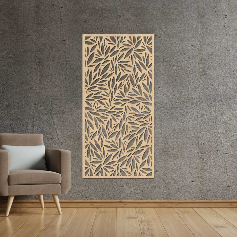 O vedere de aproape a unei picturi de design cu motiv de frunze