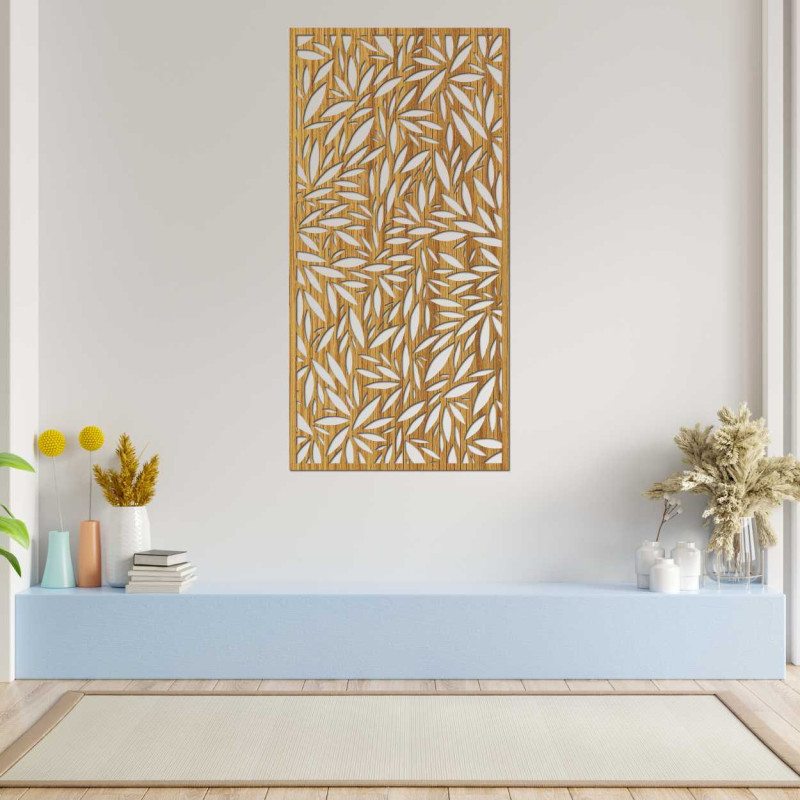 O vedere de aproape a unei picturi de design cu motiv de frunze