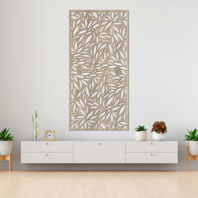 O vedere de aproape a unei picturi de design cu motiv de frunze
