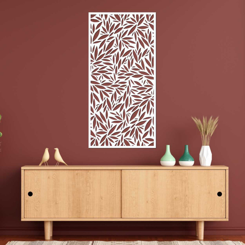 O vedere de aproape a unei picturi de design cu motiv de frunze