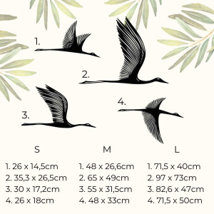 Siluetă detaliată a păsărilor în zbor sculptată din lemn de calitate 2