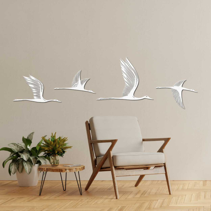Design minimalist de pasăre din lemn montat pe peretele interior