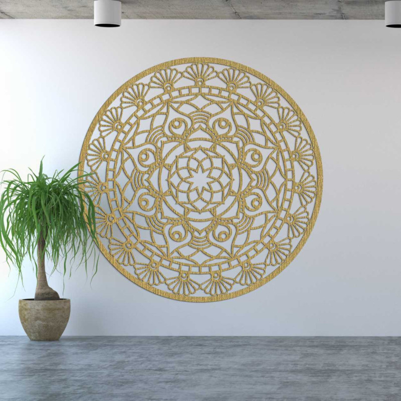 Design circular cu linii delicate și modele florale care creează un întreg armonios.