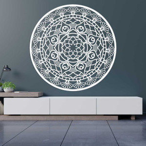Design circular cu linii delicate și modele florale care creează un întreg armonios.