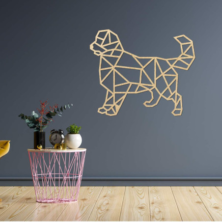 Pictură murală geometrică sculptată cu câine - HAFFO