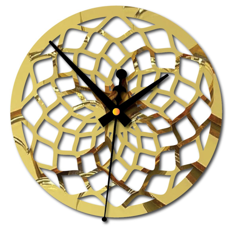 Ceas de perete negru cu motive geometrice