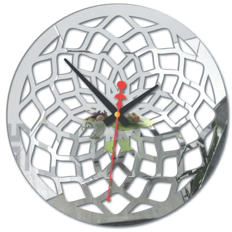 Ceas de perete negru cu motive geometrice