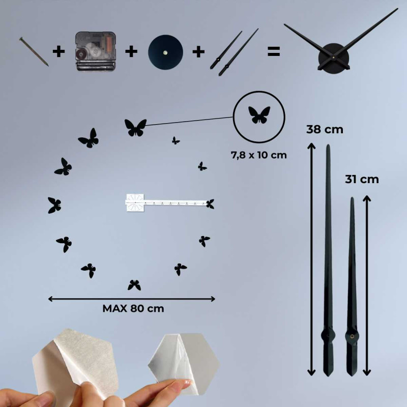 Ceas decorativ fluture cu design delicat - JASON