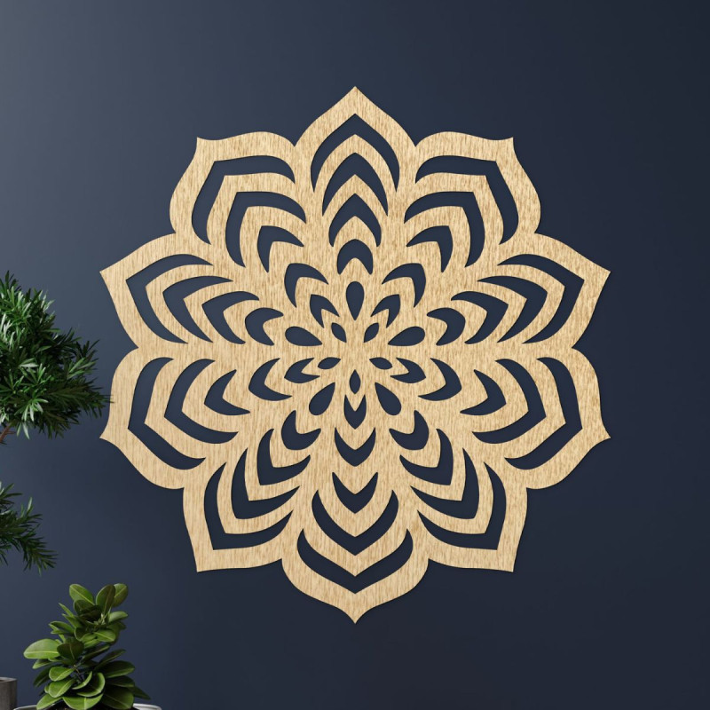 Decorațiune murală modernă cu modele concentrate și armonioase.