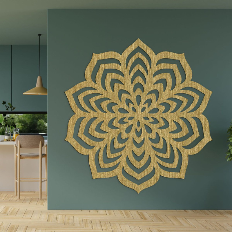 Decorațiune murală modernă cu modele concentrate și armonioase.