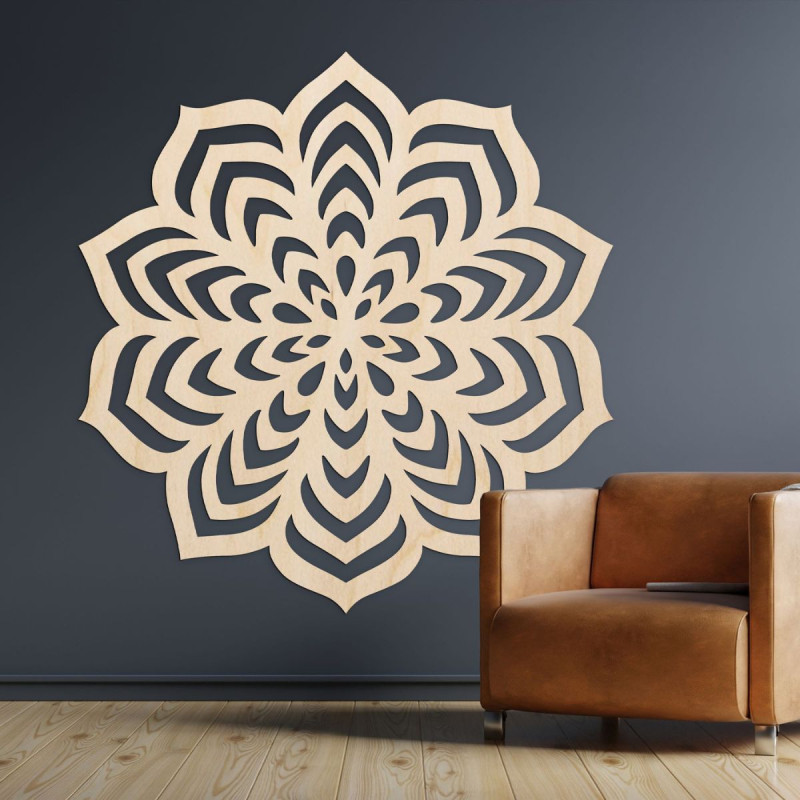 Decorațiune murală modernă cu modele concentrate și armonioase.