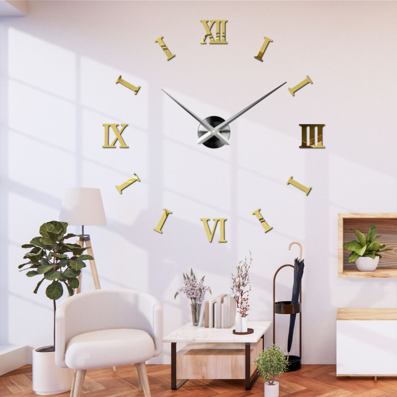 Ceas DIY adeziv cu efect 3D - un plus ideal pentru sufragerie, birou sau hol.