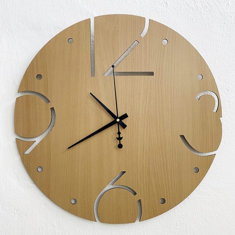 Ceas de perete modern, ceas de perete din lemn, placaj