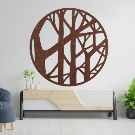 Decorațiune minimalistă din lemn natural cu motiv de copac