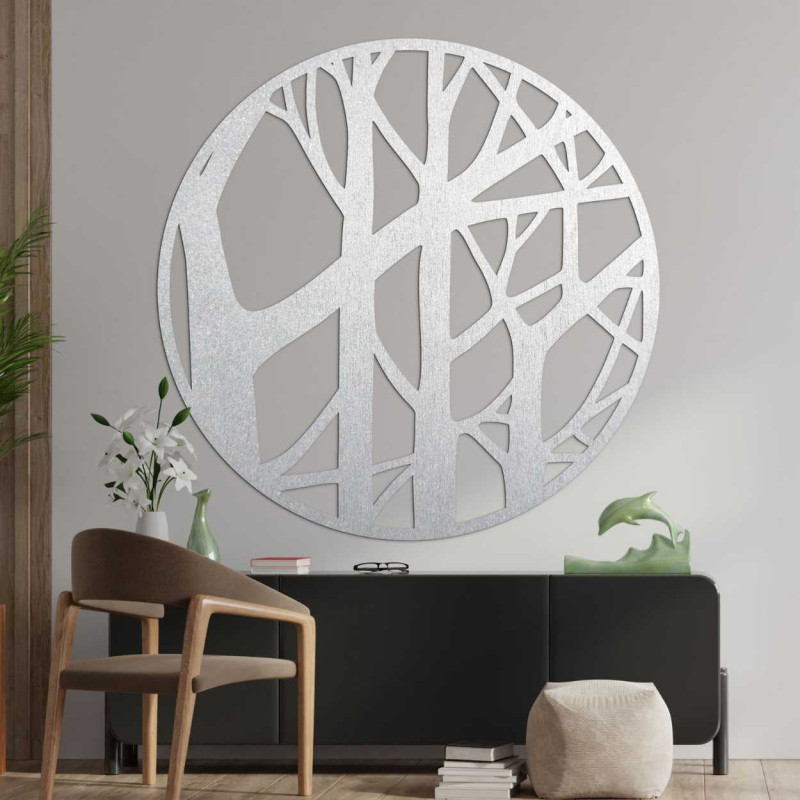 Decorațiune murală modernă din lemn cu un design de copac