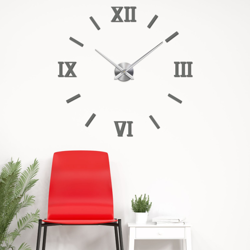 Decorațiune elegantă de perete: ceas roman negru cu efect 3D DIY.
