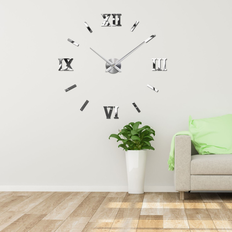 Decorațiune elegantă de perete: ceas roman negru cu efect 3D DIY.